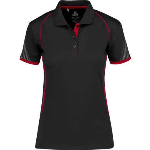 Ladies Razor Golf Shirt Black-Red